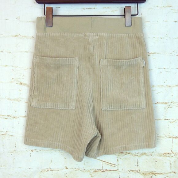 Brixton Shorts Womens XS Beige Dazed Rib Velour High Rise Drawstring Retro - Picture 2 of 10